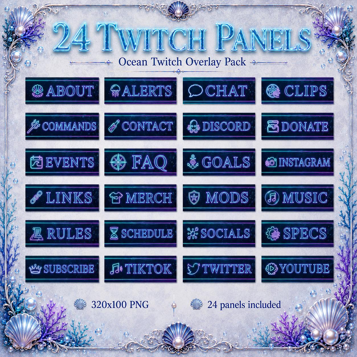 The real 24-panel Ocean set, shown exactly as supplied in the download